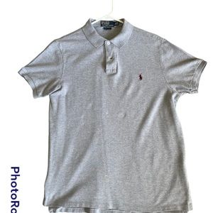 Men’s large gray shirt sleeve knit polo Ralph Lauren shirt